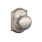 Schlage F170PLY/CAM Plymouth Single Dummy Knob with Camelot Decorative Rosette