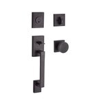Baldwin SCLAJxCONCSR112SMT Reserve La Jolla Single Cylinder Handleset with Contemporary Knob and Contemporary Square Rosette Venetian Bronze Finish with SmartKey Cylinder