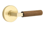 Emtek L-Square Dark Walnut 5059 SD Select Brass Single Dummy Lever with Disk Rosette for Left Handed Doors product