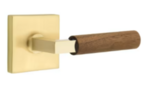 Emtek L-Square Dark Walnut 5050 Select Brass Full Dummy Leverset with Square Rosette product