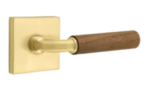 Emtek R-Bar Dark Walnut 5050 SD Select Brass Single Dummy Lever with Square Rosette for Left Handed Doors product