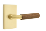Emtek R-Bar Dark Walnut 5052 SD Select Brass Single Dummy Lever with Modern Rectangular Rosette for Right Handed Doors product
