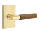 Emtek T-Bar Dark Walnut 5212 Select Brass Privacy Leverset with Modern Rectangular Rosette for Right Handed Doors product