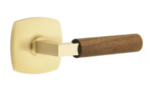 Emtek L-Square Dark Walnut 5306 SD Select Brass Single Dummy Lever with Urban Modern Rosette for Left Handed Doors product