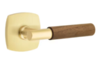 Emtek T-Bar Dark Walnut 5306 SD Select Brass Single Dummy Lever with Urban Modern Rosette for Left Handed Doors product