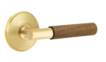 Emtek T-Bar Dark Walnut 8510 SD Select Brass Single Dummy Lever with Watford Rosette for Right Handed Doors product