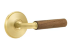 Emtek R-Bar Dark Walnut 8510 SD Select Brass Single Dummy Lever with Watford Rosette for Left Handed Doors product