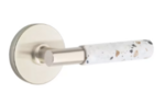 Emtek T-Bar Light Terrazzo 5109 Select Brass Passage Leverset with Disk Rosette for Right Handed Doors product