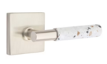 Emtek T-Bar Light Terrazzo 5210 Select Brass Privacy Leverset with Square Rosette for Left Handed Doors product