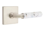 Emtek R-Bar Light Terrazzo 5050 SD Select Brass Single Dummy Lever with Square Rosette for Left Handed Doors product