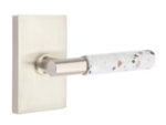 Emtek T-Bar Light Terrazzo 5052 Select Brass Full Dummy Leverset with Modern Rectangular Rosette product