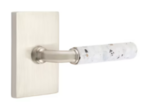 Emtek R-Bar Light Terrazzo 5052 SD Select Brass Single Dummy Lever with Modern Rectangular Rosette for Right Handed Doors product