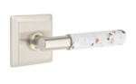 Emtek T-Bar Light Terrazzo 8531 Select Brass Full Dummy Leverset with Quincy Rosette product