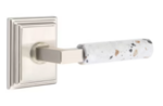 Emtek L-Square Light Terrazzo 8561 SD Select Brass Single Dummy Lever with Wilshire Rosette for Right Handed Doors product
