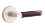 Emtek L-Square Rasso Levanto Marble 5059 SD Select Brass Single Dummy Lever with Disk Rosette for Left Handed Doors product