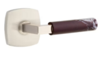 Emtek L-Square Rosso Levanto Marble 5316 Select Brass Passage Leverset with Urban Modern Rosette for Right Handed Doors product