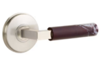Emtek L-Square Rosso Levanto Marble 8510 SD Select Brass Single Dummy Lever with Watford Rosette for Left Handed Doors product