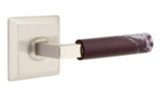 Emtek L-Square Rosso Levanto Marble 8161 Select Brass Passage Leverset with Wilshire Rosette for Right Handed Doors product