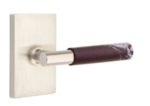 Emtek T-Bar Rosso Levanto Marble 5052 SD Select Brass Single Dummy Lever with Modern Rectangular Rosette for Left Handed Doors product