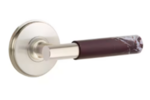 Emtek T-Bar Rosso Levanto Marble 8510 SD Select Brass Single Dummy Lever with Watford Rosette for Right Handed Doors product