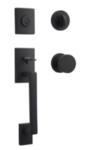 Baldwin SCLAJXCONCRR Reserve La Jolla Single Cylinder Handleset with Contemporary Knob and Contemporary Round Rosette