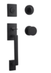 Baldwin SCLAJxCONCRRSMT Reserve La Jolla Single Cylinder Handleset with Contemporary Knob and Contemporary Round Rosette with SmartKey Cylinder