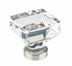 Emtek 86404 Clear Crystal Square Cabinet Knob 1-3/4 Inch Width