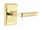 Emtek L-Square Knurled 5111 Select Brass Passage Leverset with Neos Rosette for Right Handed Doors product