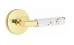 Emtek T-Bar Terrazzo 5109 Select Brass Passage Leverset with Disk Rosette for Left Handed Doors product