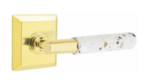 Emtek T-Bar Terrazzo 8131 Select Brass Passage Leverset with Quincy Rosette for Right Handed Doors product
