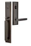 Emtek 4212 Melrose Full Length Single Cylinder Handleset with Milano Lever for Right Handed Doors