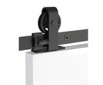 Emtek B120206SPCL Classic Top Mount Spoked Wheel Hanger with 6'-6" Track Barn Door Hardware with Classic Fastener