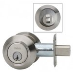 Omnia D9000A Single Cylinder Modern Stainless Steel Auxiliary Deadbolt for 2-1/8 Inch Bore Hole